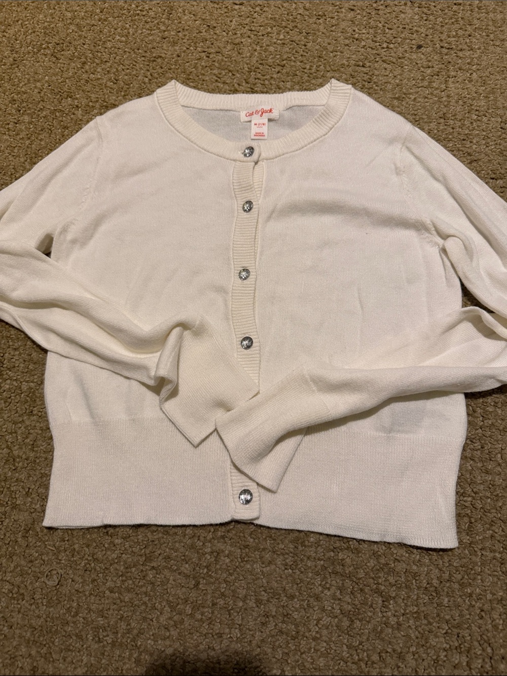 Cat &Jack lightweight ivory cardigan size medium 7/8